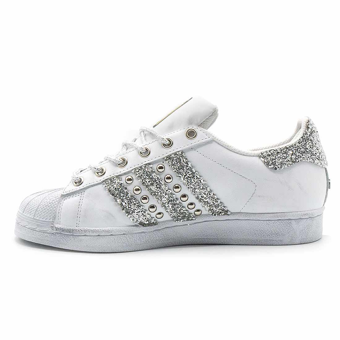 adidas superstar glitter argento