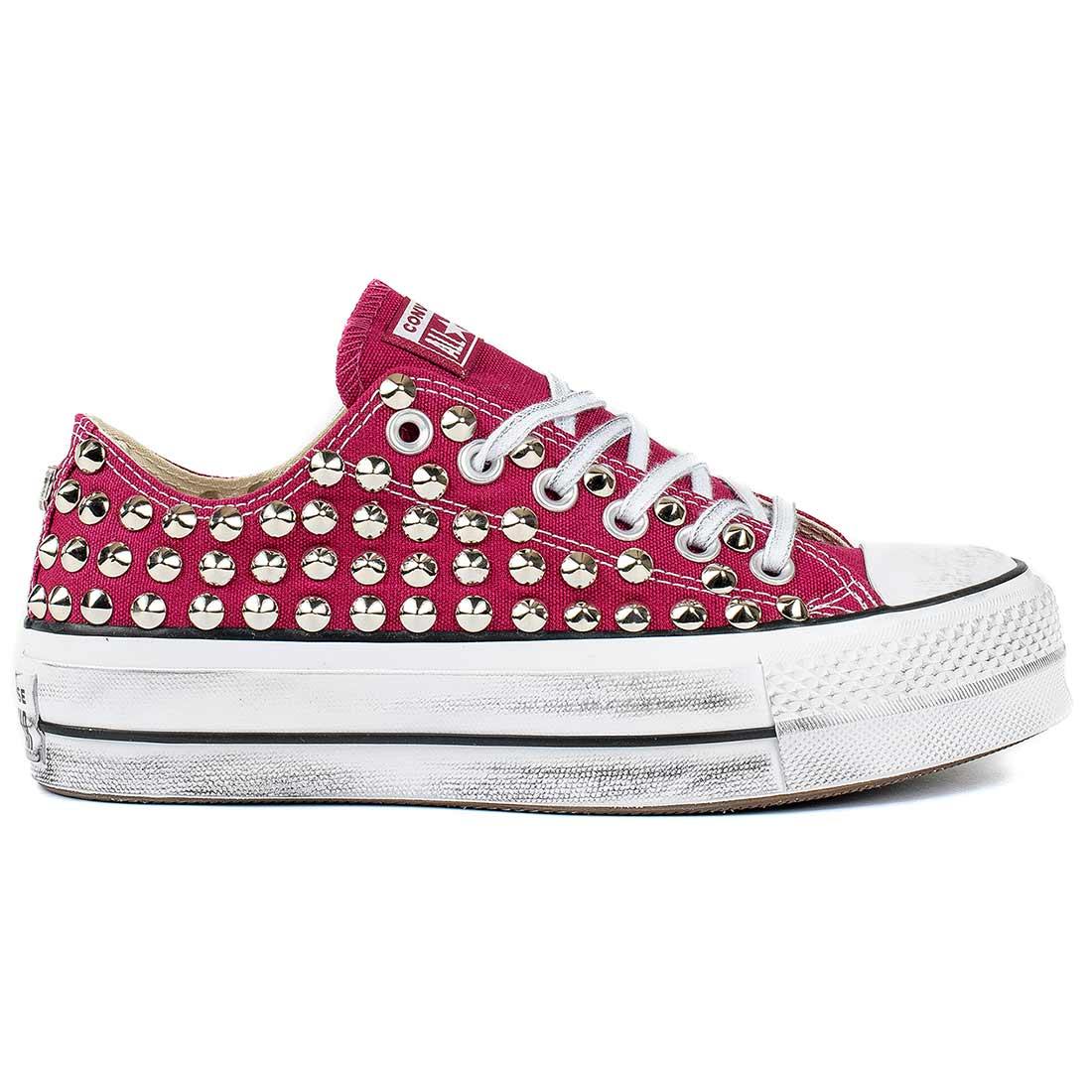 converse suola alta rosse