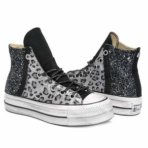 Converse All Star Platform Leopardate Argento | Spedizione GRATIS 24h