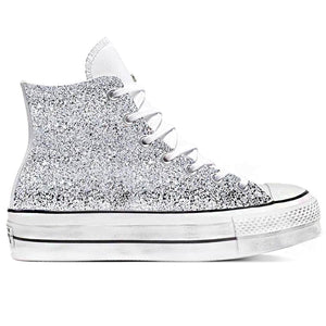 converse all star bianche argento