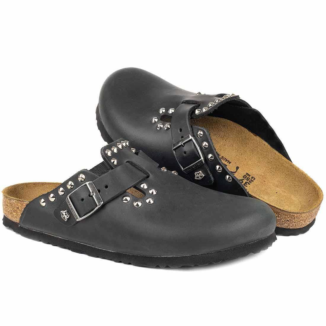 birkenstock nere borchie