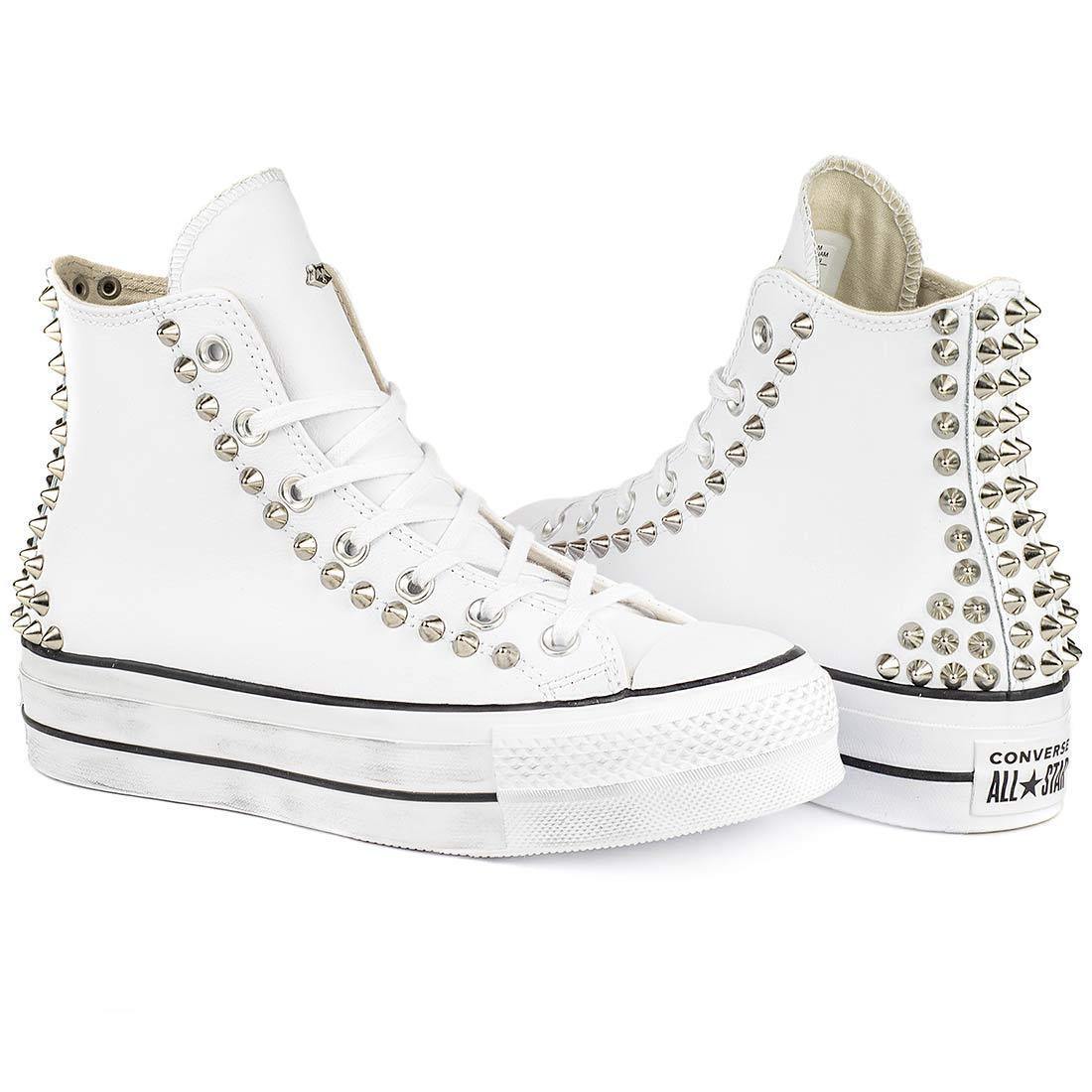 converse bianche pelle platform prezzo