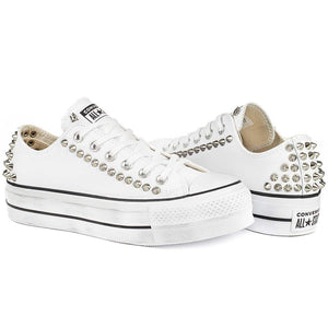 converse all star bianche basse pelle 500