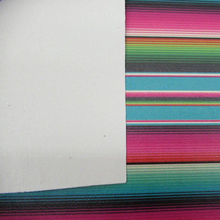 Hot Pink & Turquoise Serape Printed Marine Vinyl Faux Leather