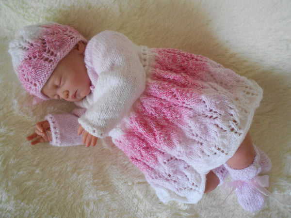 Alice Baby Girl Knitting Pattern In 0 3m