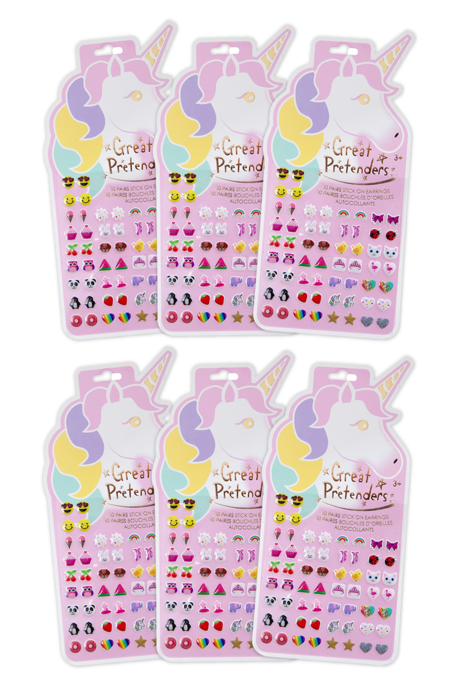 Rainbow Love Sticker Earrings, 30 pairs