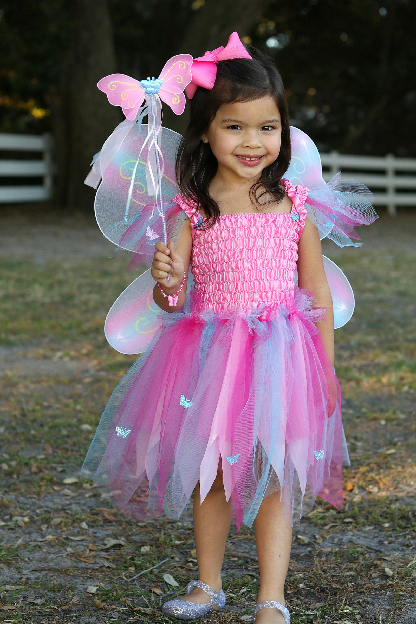 Pink Fairy Princess Costume Tutu Dress Up Set Fairy Fairy Princess Costume,  Fairy Dress, Fairy Costume For Girl | Pack Wings Angel Wings Fairy Outfit  For Princess Accessories Birthday Halloween Party Dress