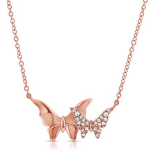 Load image into Gallery viewer, 14k Gold &amp; Diamond Butterfly Necklace