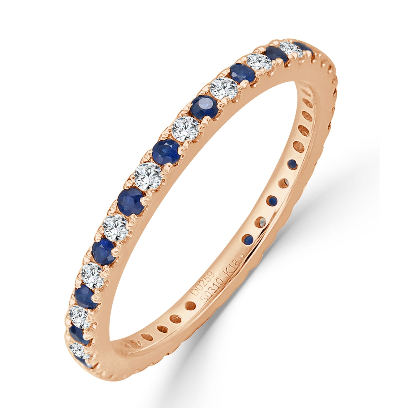 Sabrina Designs 18K Gold Diamond and Blue Sapphire Ring SRF2539R06