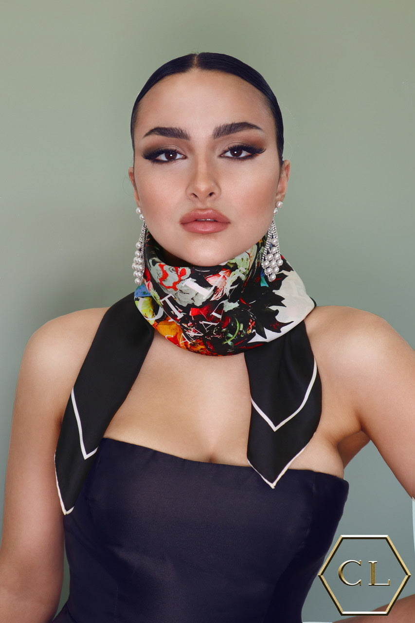 Floral silk scarf 