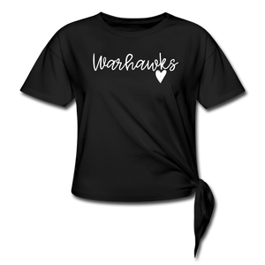 Warhawks Script Women's Knotted T-Shirt - black