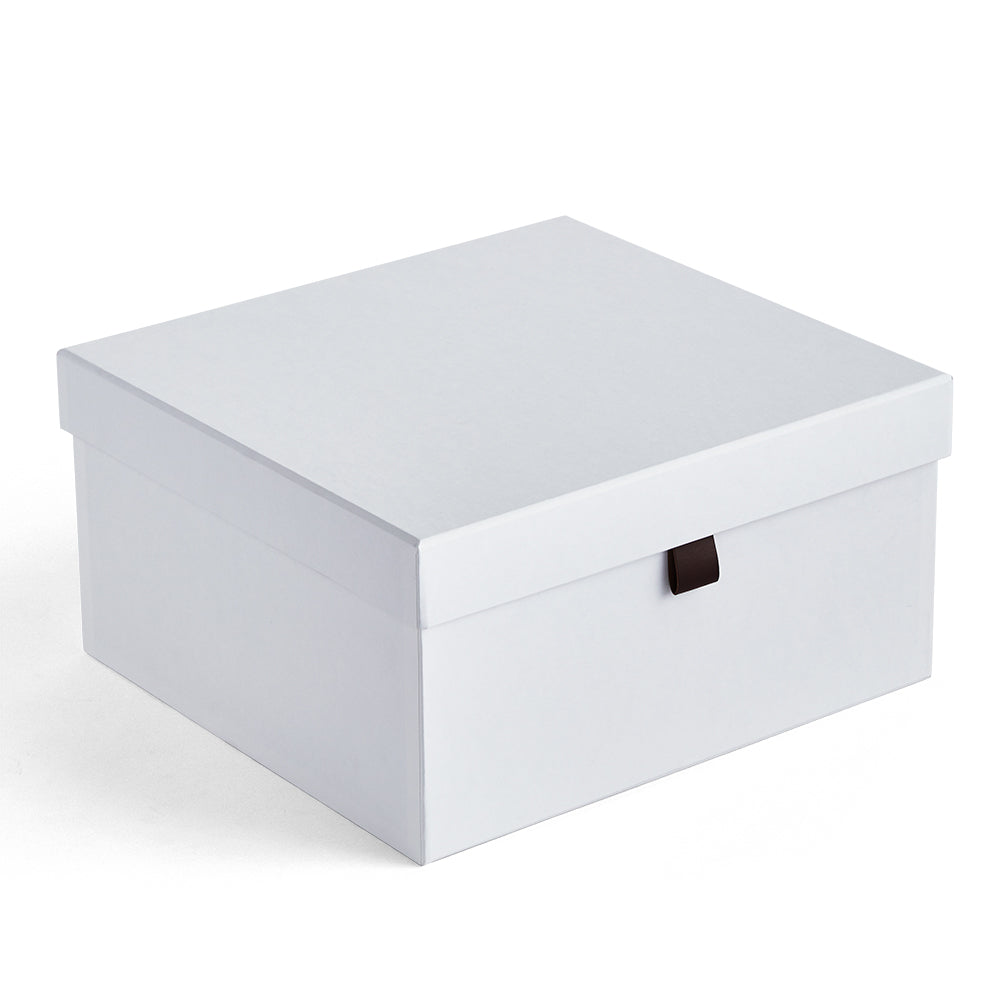 small white storage box with lid