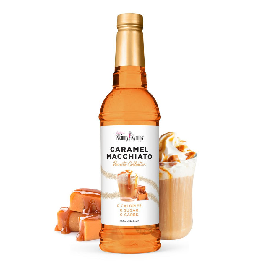 Skinny Mixes Caramel Macchiato Syrup. It's included in the Barista Collection.