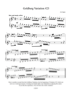Bach: Goldberg Variation 23, – for