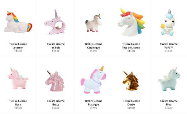 collection tirelire licorne | Tirelissimo