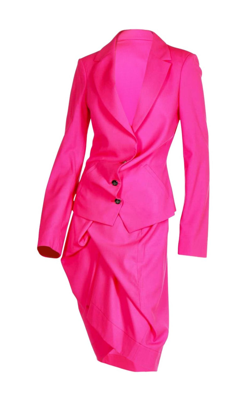 2003 Vivienne Westwood Pink Asymmetrical Jacket and Skirt. Rent: £95/D –  Annie's Ibiza