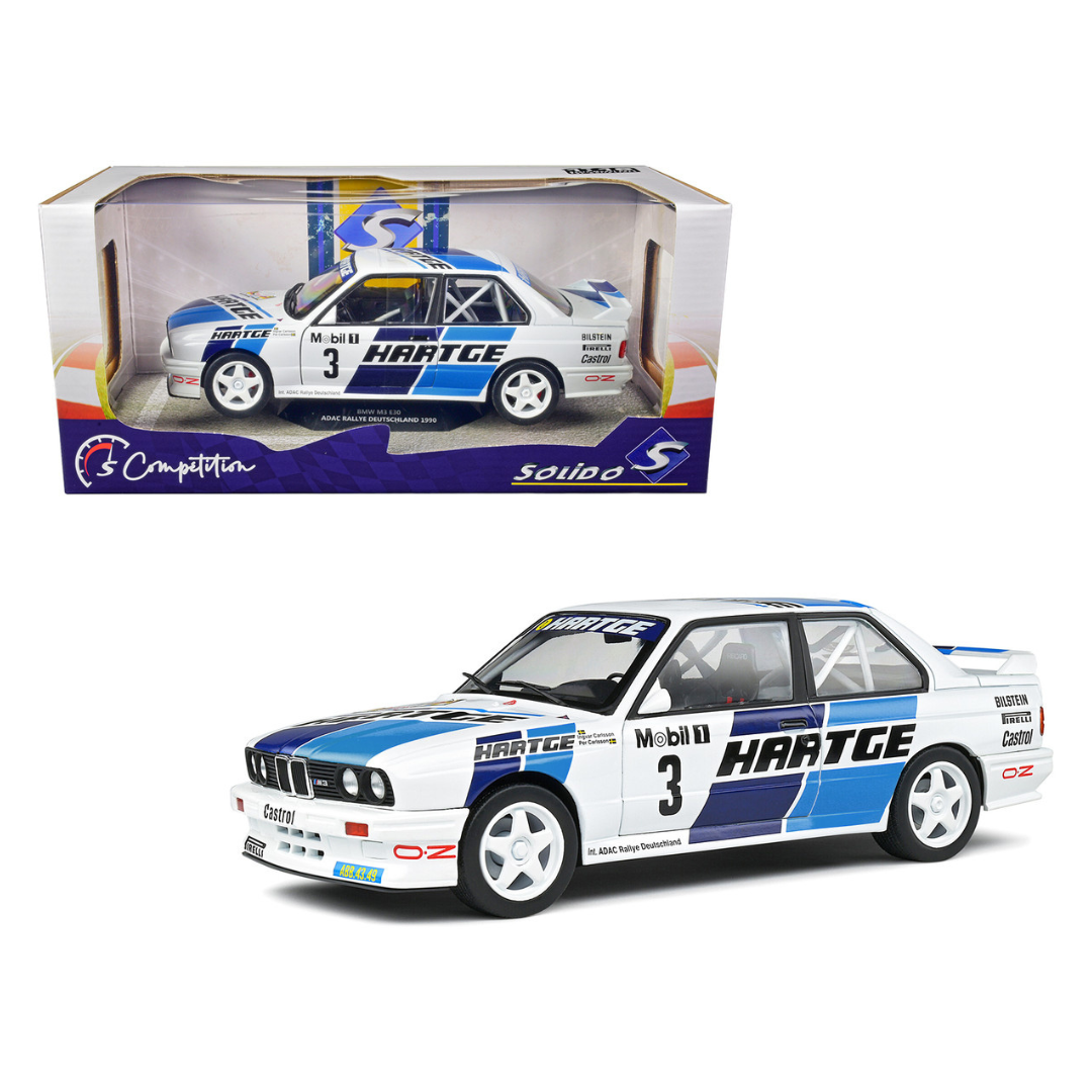 BMW E30 M3 Gr. A #3 Ingvar Carlsson - Per Carlsson "Adac Rallye Deutchland" (1990) "Competition" Series 1/18 Diecast Model Car by Solido