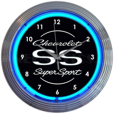Chevrolet Chevy SS Super Sport Neon Wall Clock