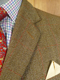 21/1193 vintage 1965 welsh & jefferies savile row bespoke brown wp check tweed jacket 45-46 short