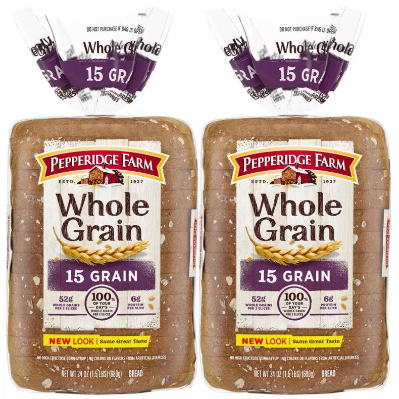 PEPPERIDGE FARM 15 GRAIN BREAD - 2 LOAF