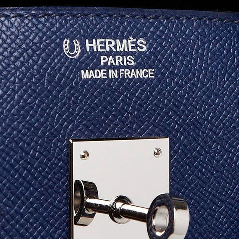 Hermes Birkin 35 Black SHW Stamp Square H