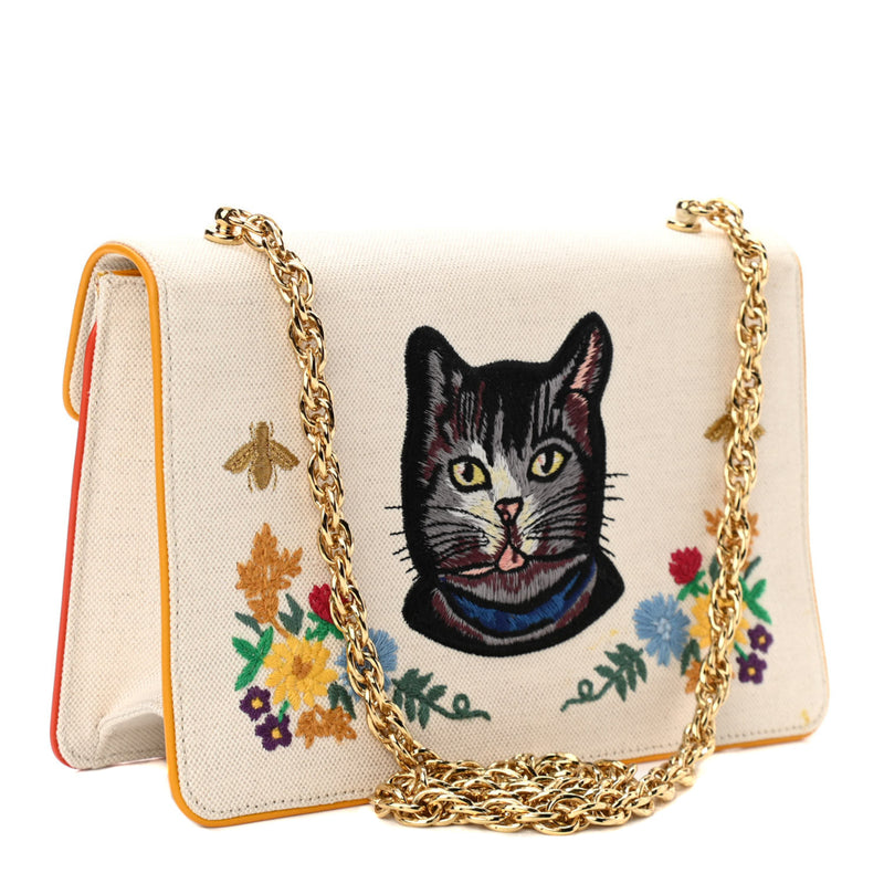 Gucci Linea Ricami Floral Embroidered Shoulder Bag