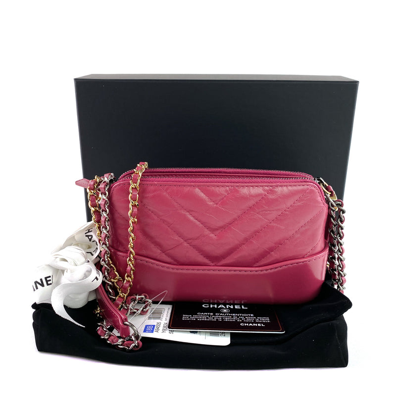 Chanel Blue Quilted Ombré Patent  Aged Calfskin Gabrielle Wallet on Chain   myGemma  Item 112332