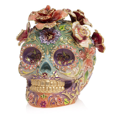 Jay Strongwater Catrina Skull With Roses Figurine SDH1925-256