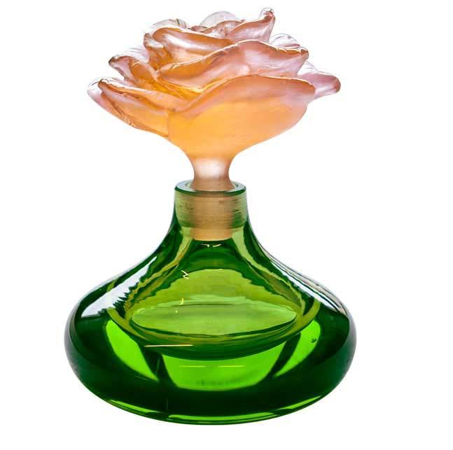 romance perfume green bottle