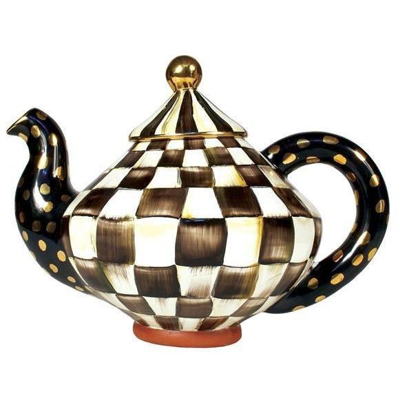 MacKenzie Childs Courtly Check Teapot 01 11512 040 Biggs Ltd