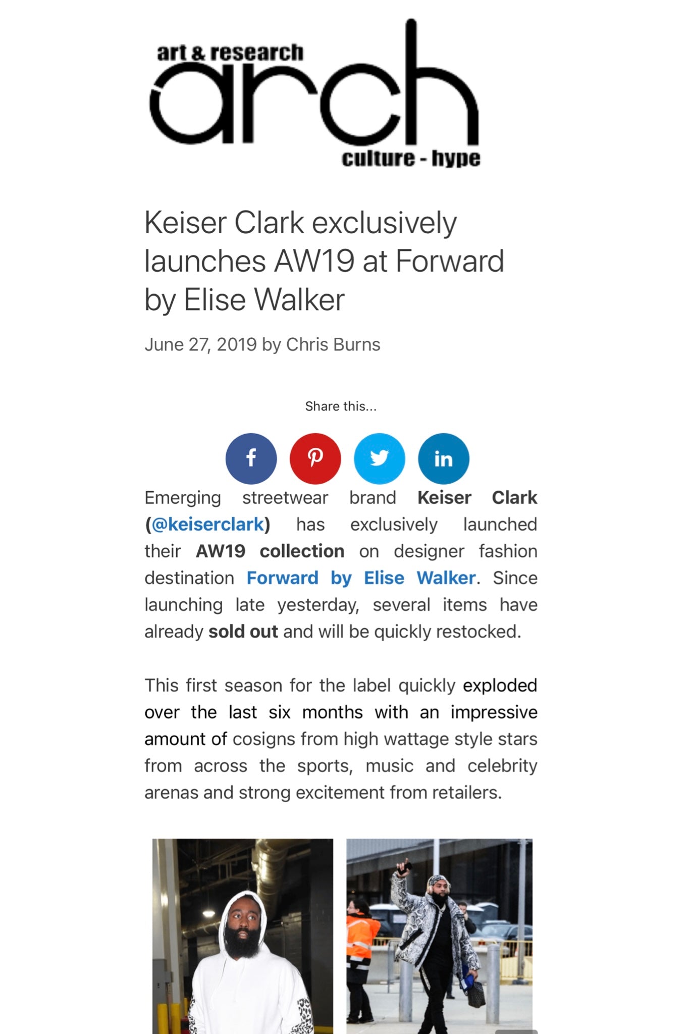 Keiser Clark featured in Arch