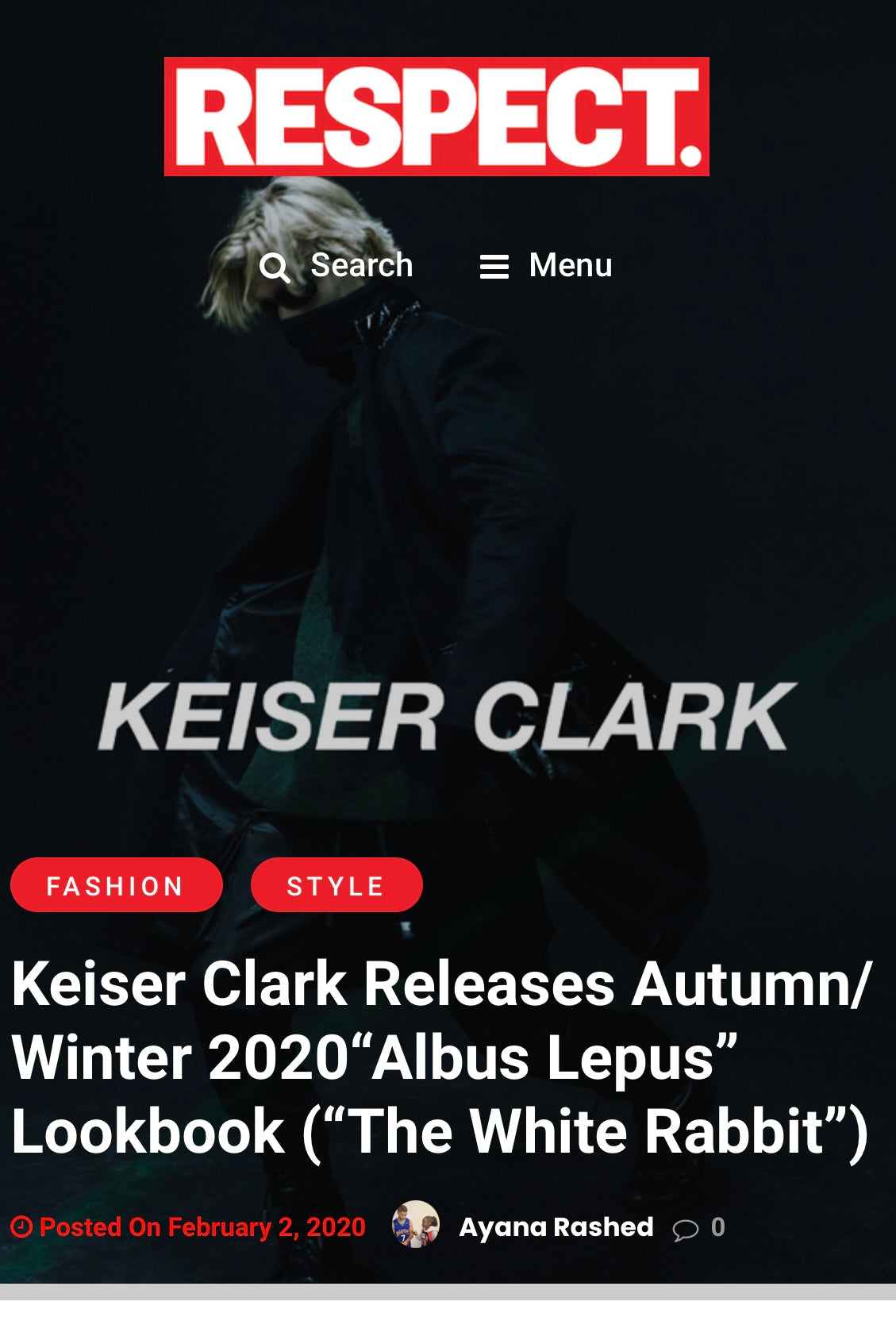 Keiser Clark featured in RESPECT.