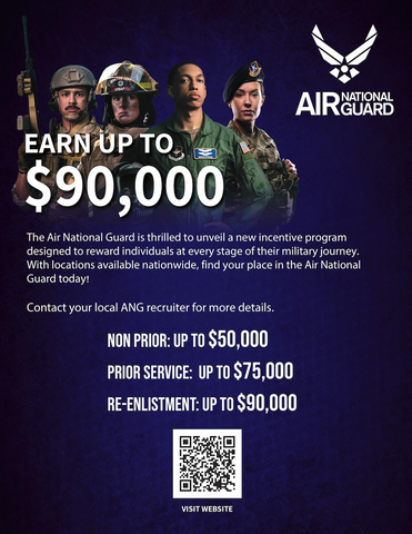 Air National Guard enlistment bonus poster