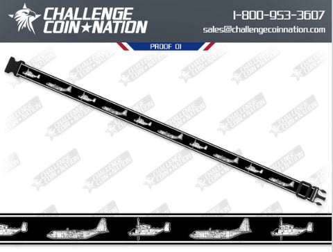 USAF C-130 Reflective belt used for personnel safety in low visibility or during hours of darkness. Challenge Coin Nation carries custom and stock PT belts.