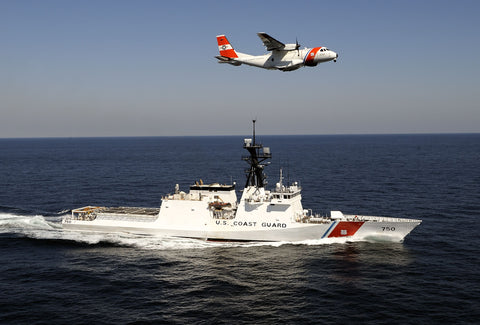 US Coast Guard ship and plane