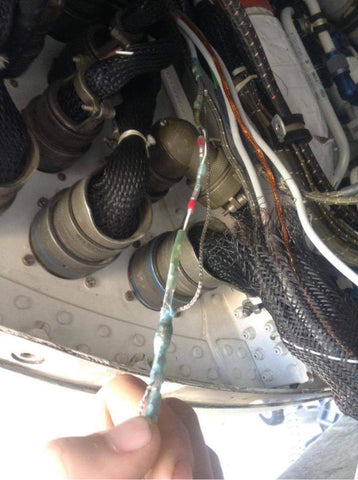 Bad wiring splice on an F-16