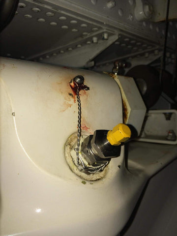 Improper aircraft safety wiring