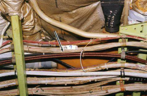 Chafing aircraft wires