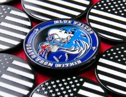 Blue Falcon stock challenge coin