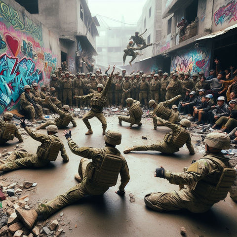 soldiers break dancing