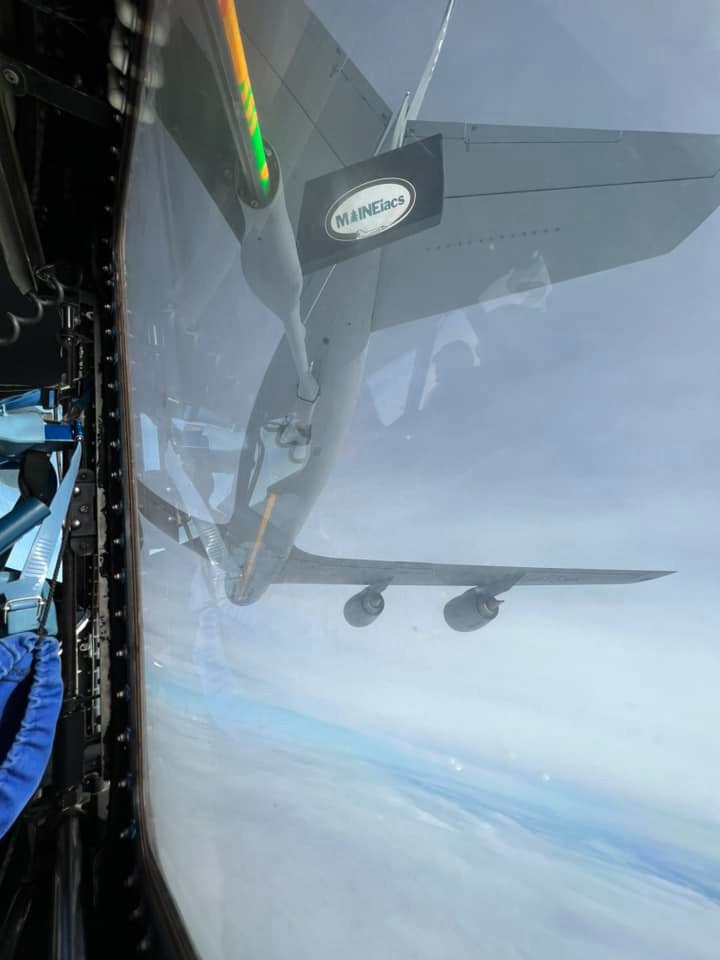 Maineiacs sticker on a KC-135R refueling boom