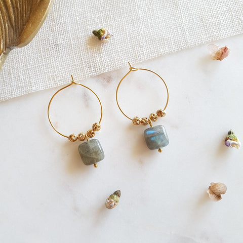 bijou en labradorite boucles d oreilles