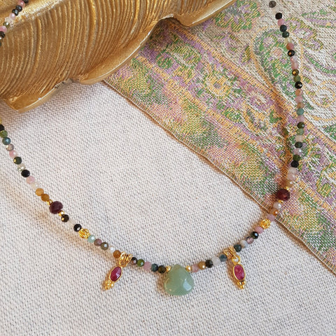 collier tourmaline multicolore