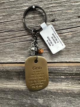 God is Never More Than A Prayer Away Key Ring