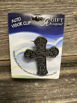 Motorist Prayer Cross Visor Clip