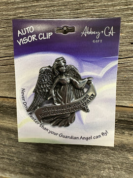 Never Drive Faster Than Your Angel Can Fly Visor Clip
