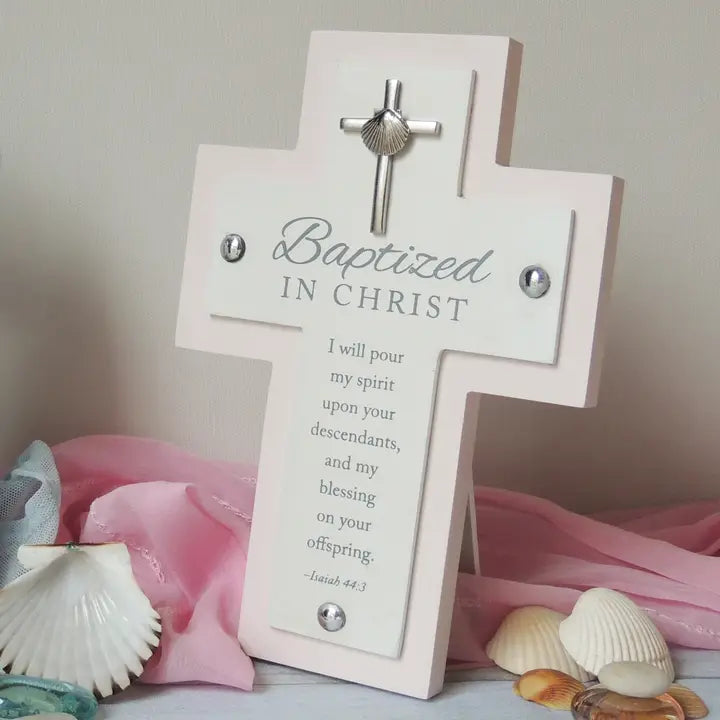 Pink Baptismal Cross