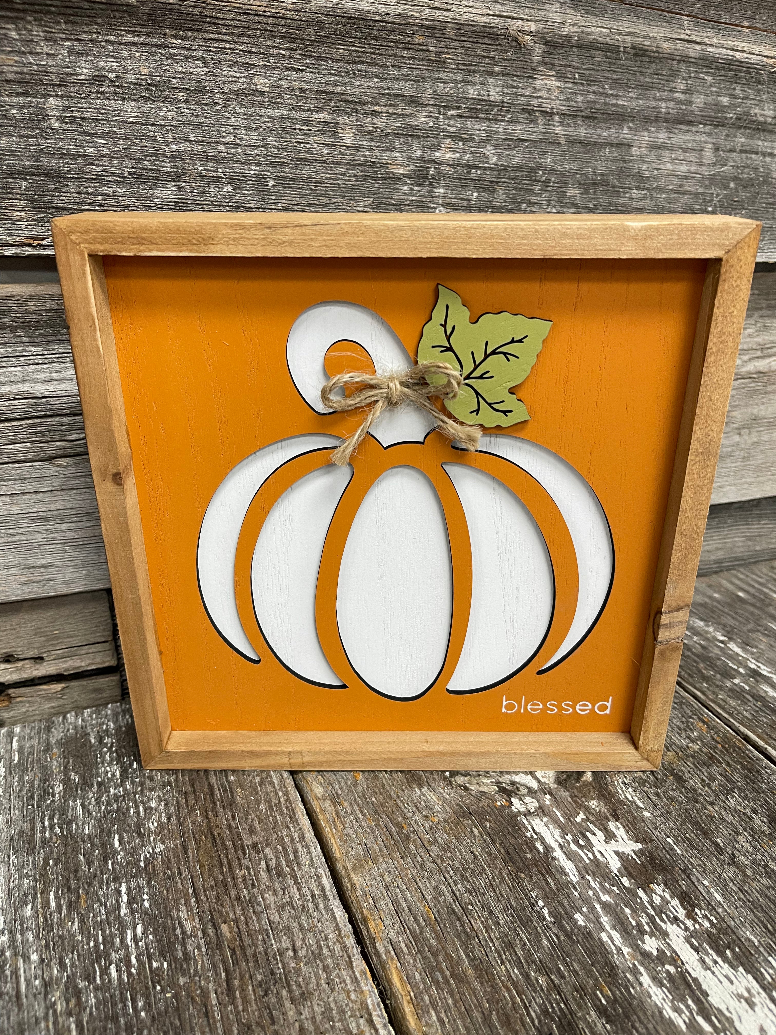 Fall Pumpkin 3D Cutout Wall Signs