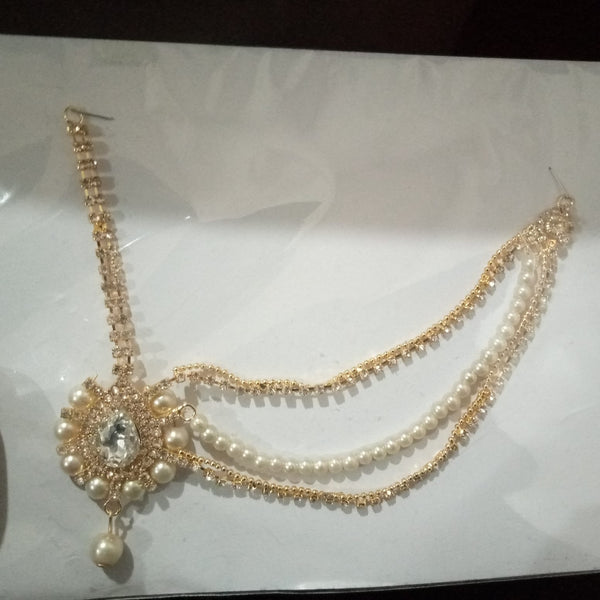 Golden Head chain Matha Patti Hair Style Head Jewelry Wedding Party –