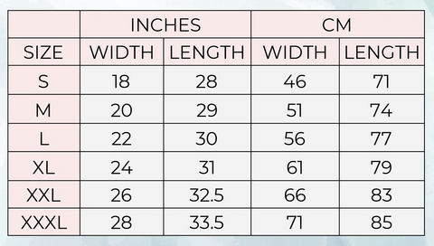 SIZE CHART - Spiritual Word